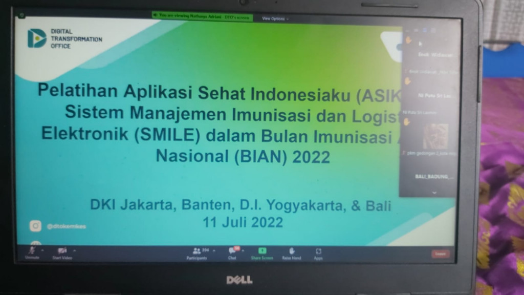 PELATIHAN ASIK (APLIKASI SEHAT INDONESIAKU) DAN SMILE UNTUK PERSIAPAN BIAN (BULAN IMUNISASI ANAK NASIONAL)